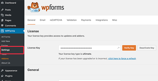 Установите плагин WPForms