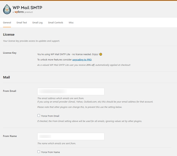 Шаг 2: Настройка плагина WP Mail SMTP